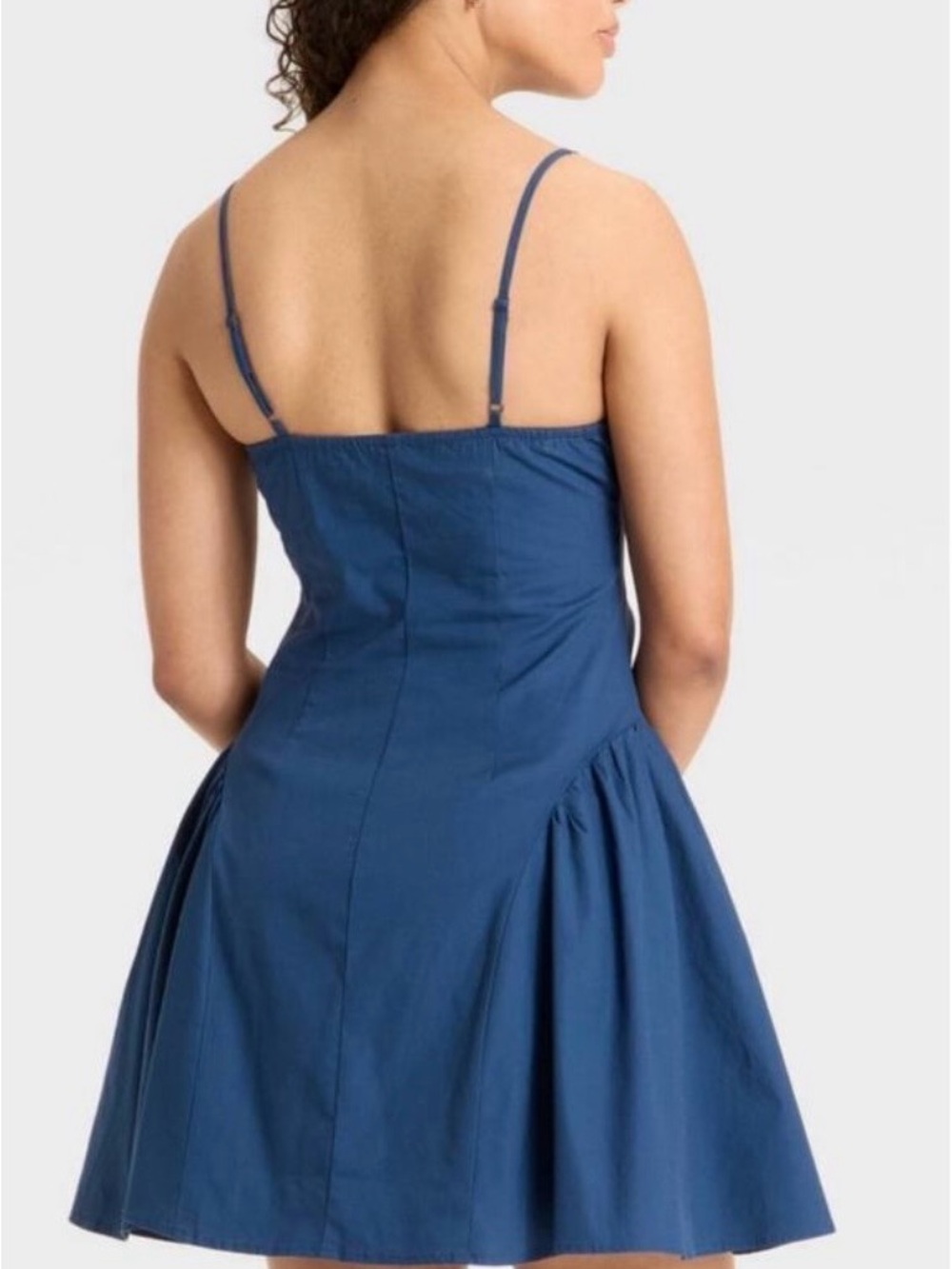 wild fable Navy Ruched Button-Front Mini Dress - Picture 2 of 6